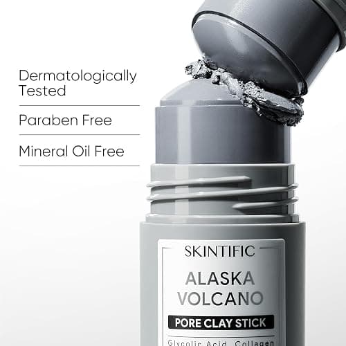 SKINTIFIC Deep Pore Cleansing Blackhead Remover Face Mask Stick, Mud Mask with Natural Alaska Volcano Clay, Gentle Exfoliating, Smoothing Skin, Non-Drying, Skincare Facial Mask thumbnail 6