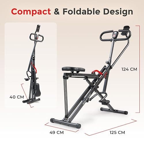 Sunny Health & Fitness Smart Upright Row-N-Ride Trainer w/Adjustable Resistance & 330LB Weight Capacity, Foldable Home Exercise Equipment for Arm, Glute & Leg Training, Free SunnyFit App Connection thumbnail 8