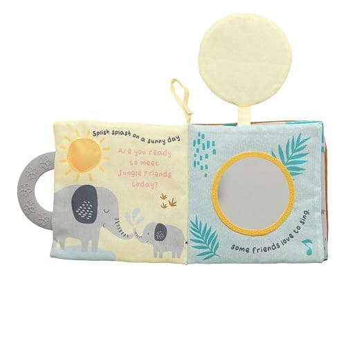 Lambs & Ivy Jungle Friends Developmental Soft Book & Elephant Plush Toy Gift Set thumbnail 7