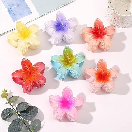 8 Pezzi Mollette Capelli Donna Grande,Fermagli per Capelli a Fiore,Pinze per Capelli Fiori Clip Artiglio,Antiscivolo Plastica Mollette Capelli per Donne e Ragazze Capelli Spessi thumbnail 8