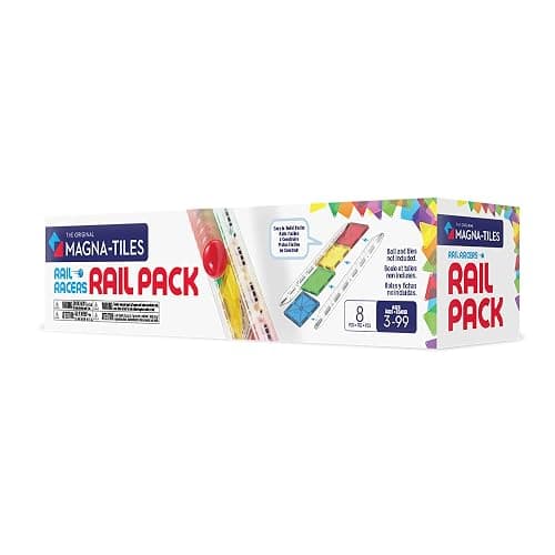 Magna-Tiles Rail Racers Rail Pack 8-Piece Magnetic Construction Set, The Original Magnetic Building Brand thumbnail 3