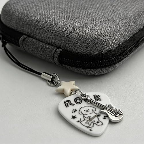 Hongmlqs Cute Phone Charm Y2k Kawaii Guitar Pick Rock Dog Star Camera Phone Bag Strap Charms Keychain Funny Aesthetic Accessories thumbnail 4