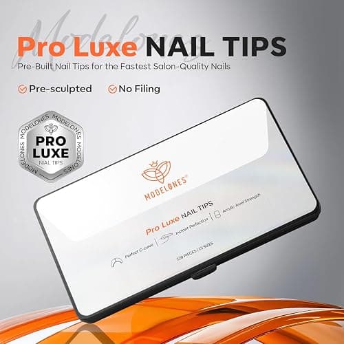 modelones Pro Luxe Instant Nail Apex Tips 15 Sizes, Medium Square Extension Gel Tips Pre-building & Pre-etched Thicker Strength Acrylic Fake Nails Full Cover 120 Pcs thumbnail 8