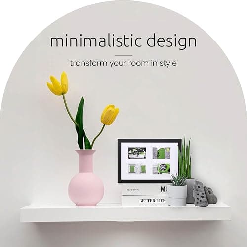 Kiera Grace Stockholm Aberg LED Light Floating Shelf, Modern Wall Shelves with Touch-Activated Lights, Ideal for Home Decor, 24", White, Pack of 1 thumbnail 8
