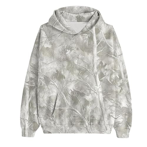 Women's Camo Hoodie Maple Leaf Print Oversized Hooded Sweatshirt Fleece Casual Long Sleeve Pullover Sweatshirts with Pockets thumbnail 5