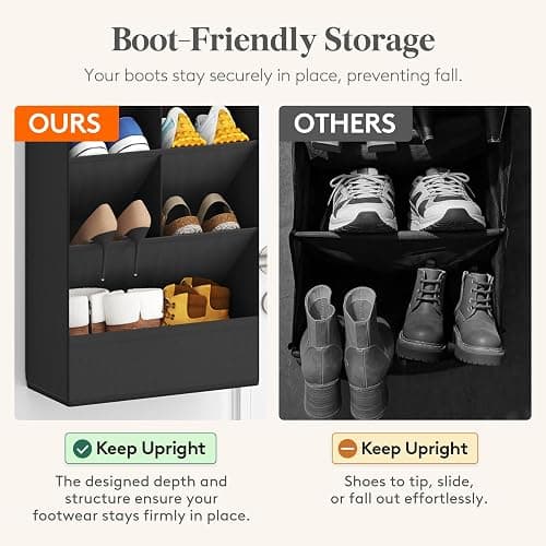Lifewit 6 Tier Over the Door Shoe Organizer with 11 Large Deep Pockets, Fabric Hanging Shoes Shelf for Closet, Dorm Storage, Fit Up to 12 Pair Shoe Rack Holder for Sneakers, Boots, Black thumbnail 5