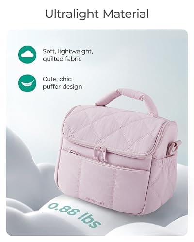 BAGSMART Insulated Lunch Bags for Women, Cute Quilted Lunch Box, Lightweight Puffy Padded Waterproof Lunch Tote, Reusable Lunch Cooler for Work Picnic Travel, Leopard thumbnail 4