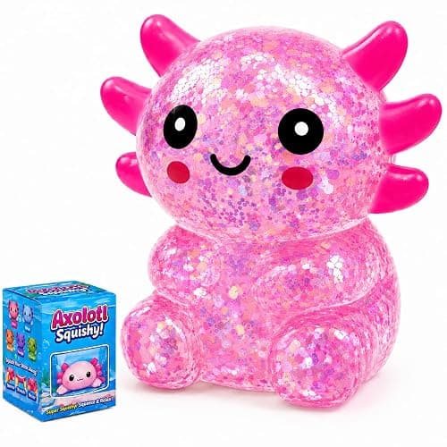 Tibberly Axolotl Squishy Stress Ball, Cute Soft Slow Rising Squishy Toy, Calming Fidget Squeeze Toy Sensory Toy for Stress Relief Kids Adults - Image 1