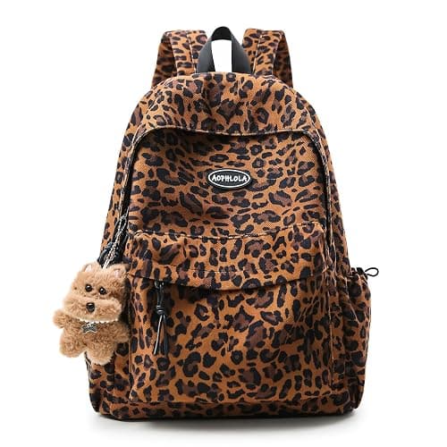 HOKMAH Fashion Cheetah Backpack Shoulder Bag, Trendy y2k Design Daypack Bookbag Leopard Print Coquette Purse Women Men Daily (Oak Brown) - Image 1