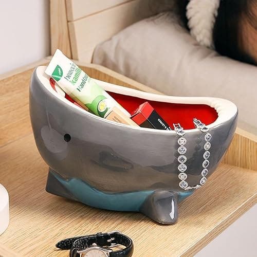DDMDBYHRY 40oz Shark Attack Bowl Lead-Free, Ceramic Popcorn Bowl, Personalized Cute Bowl, Food-Safe Materials, Microwave/Oven/Freezer/Dishwasher Safe (Gray), DDM-BOWL-0001 thumbnail 5