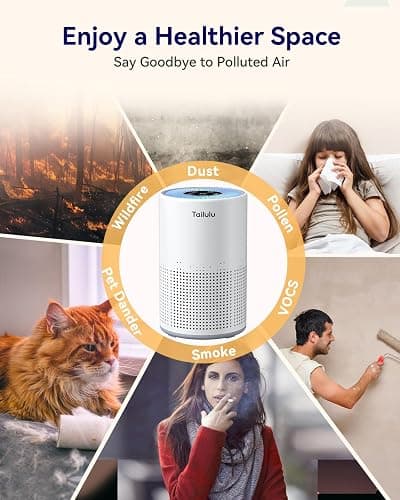 Air Purifiers for Bedroom Home Pets 1200 Ft², Tailulu H13 True HEPA Air Filter Portable Air Purifier  thumbnail 4
