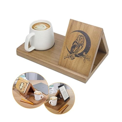 BALGELI Small Bookshelf, Triangle Book Holder, Wood Short Mini Book Rest, Simple Bookcase for Bedroom Nightstand Office Desk Library or Table Centerpiece Decor for Coffee and Book Lover - Image 1