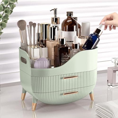 Pajiriona Makeup Organizer with Drawers,Skincare Organizer for Vanity,Storage Box with Handle,Large Cosmetic Display case for Dresser, Bathroom Countertop thumbnail 4
