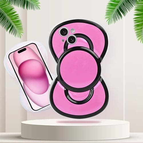 Aleviker Cute Cases for iPhone 13, 3D Bow Shaped Phone Cover Soft Silicone Protective Phone Case for Girls Women Pink thumbnail 2