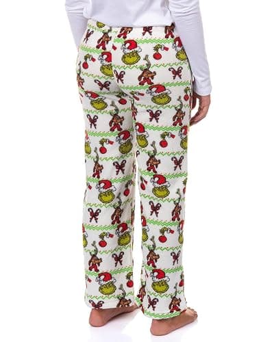 Dr. Seuss The Grinch Pajama Pants Women's Ugly Sweater Candy Canes Ornaments Lounge PJ Bottoms thumbnail 5