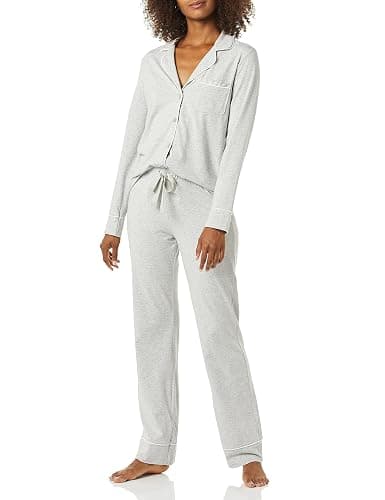 Amazon Essentials Women's Long Sleeve Cotton Modal Pajama Set, Loungewear with Full-Length Bottom - Image 1