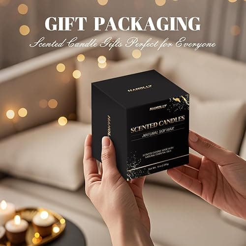 HANOLLY Candele Profumate Cocco & Vaniglia, Candela di Soia Naturali Aromaterapia Rilassante, Candela Profumata Lunga Durata per Yoga e Bagno, Regalo Donna Compleanno Perfetto, Fino a 50 Ore, 255g thumbnail 7