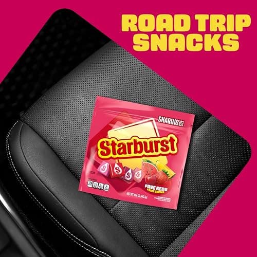 STARBURST FaveREDS Fruit Chews Candy, Chewy Candy, 15.6 oz Sharing Size Bag | Soft red fruit chews in a sharing bag, a natural fit for anytime snacking, party favors and road trips, lunch box thumbnail 6