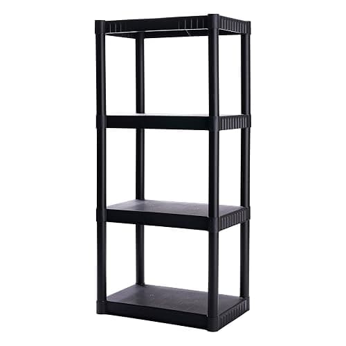 Plano 4-Shelf Plastic Storage Shelves, 48” x 23” x 14”, 200lb Capacity, Pantry, Office, Closet and Garage Shelves, Easy to Assemble, Durable Plastic Shelving Unit - Image 1