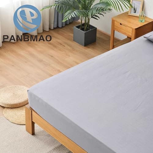 Grounding Sheets Queen Size Deep Pocket Organic Cotton with Silver Fiber, Grounding Fitted Earth Sheets with Grounding Cord (Gray, Queen - 60"x80"x15") - Gray - Queen thumbnail 3