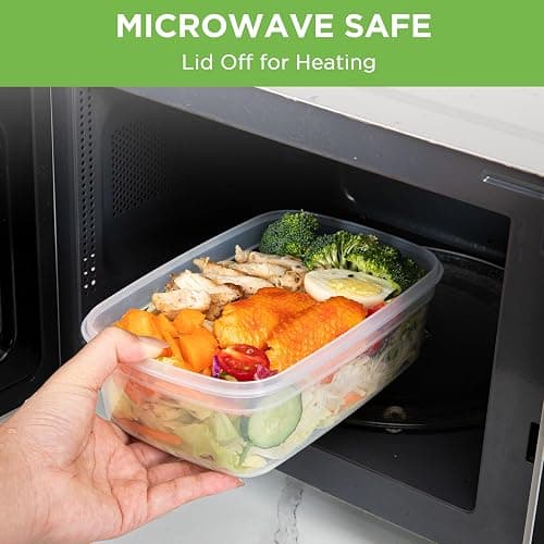 Aspinol 10-Pack Food Storage Containers with Airtight Leakproof Lids, BPA-Free Meal Prep Containers for Microwave/Dishwasher/Freezer, Pink, 47.3oz Each thumbnail 6