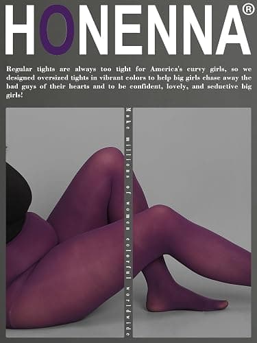 HONENNA Queen Plus Size Tights Semi Opaque Control Top High Waist Stockings Nylons Pantyhose for Women 1X 2X 3X 4X 5X 6X thumbnail 6