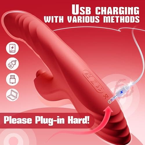 Vibrator Thrusting Dildo for Women Toendi G Spot Rose Toy Clitoral Stimulator Sex Toys Dildos Vibrator with 10 Vibration 7 Thrust Mode with Licking, Rabbit Vibrators Adult Sex Toy Couple AI Sync Games thumbnail 6