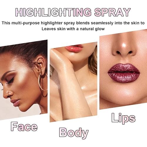 Hair and Body Glitter Spray, Holographic Glitter Highlighter Powder, Face Body Clothes Shiny Glitter, Loose Shimmer Hairspray Festival Rave Prom Accessories (Silver) thumbnail 5