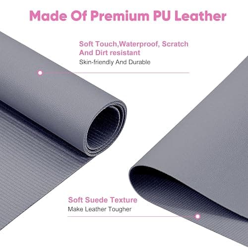 Subay Nail Art Table Mat, Fiber PU Leather Nail Arm Rest Pad for Acrylic Nails, Foldable Nail Hand Rest Pillow Manicure Pad Acrylic Nail Desk Mat for Nail Technician - Grey thumbnail 2