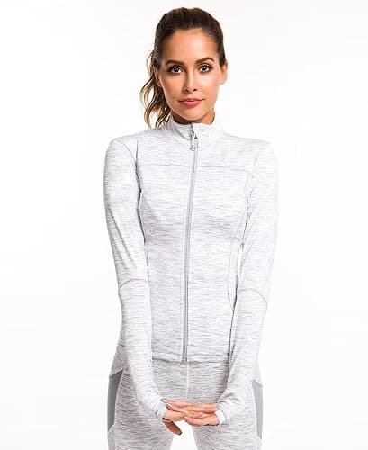 QUEENIEKE Womens Running Jackets Athletic Workout Scrub Jacket Track Full Zip Up Gym for Women Yoga Top thumbnail 4