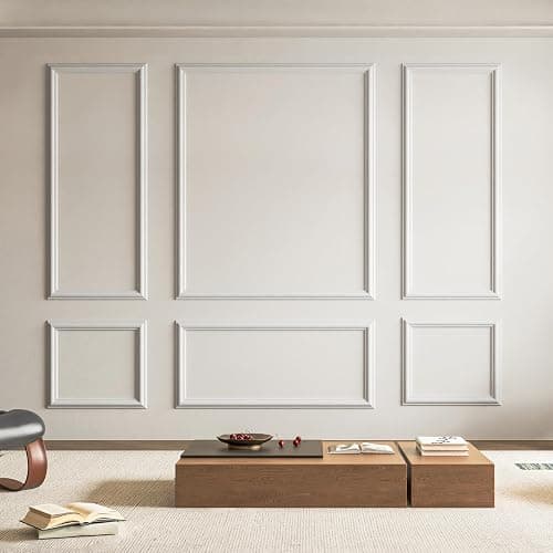Art3d Pre-Cut Wall Molding Set, Ready-to-Assemble Panels, 3 Top 3 Bottom | Ready-to-Assemble Wainscoting Panel, High-Impact, Precision Pre-Cut, DIY-Friendly, Ideal for Indoor Wall Decor, Accent Walls - Image 1
