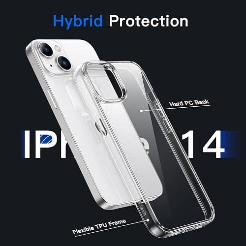 JETech Case for iPhone 14 6.1-Inch, Non-Yellowing Shockproof Phone Bumper Cover, Anti-Scratch Clear Back (Clear) thumbnail 3