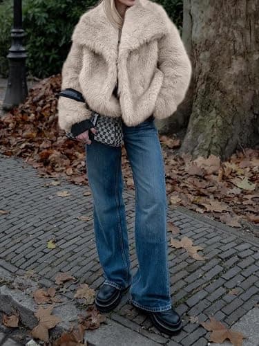 Cicy Bell Womens Faux Fur Coat Winter Shaggy Casual Oversized Lapel Jackets Warm Fuzzy Outerwear thumbnail 6