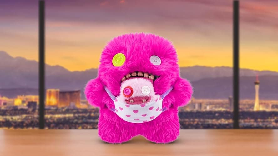Fuggler Mini Rascals 9-inch Assortment Series 1 (Double Trouble) (Oogah Boogah (Pink - Long Pile) by ZURU, Funny Ugly Monster Plush Toy thumbnail 2