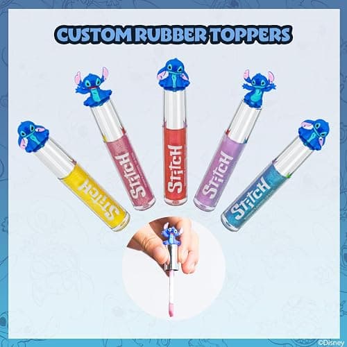Stitch 10 Piece Plant Based Lip Gloss, Girls Party Favours, First Makeup Set for Girl, Perfect for Parties, Sleepovers and Birthday Gifts, Ages 3+, by Townley Girl thumbnail 4