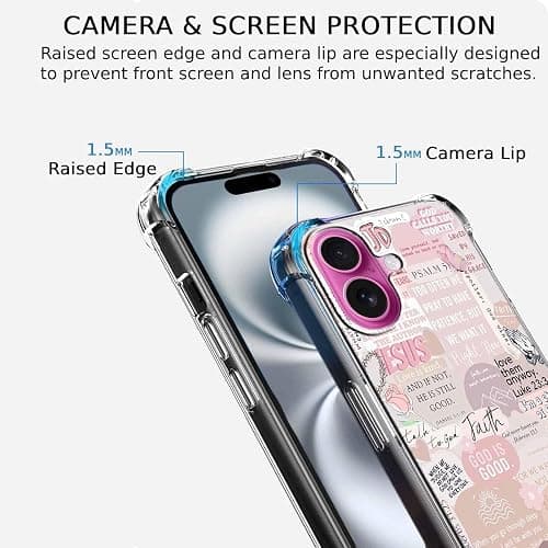 Case for iPhone 16 with Christian Design,Jesus Bible Verse Christian Quotes Collage,Soft TPU Bumper Case for iPhone 16,#7 thumbnail 3