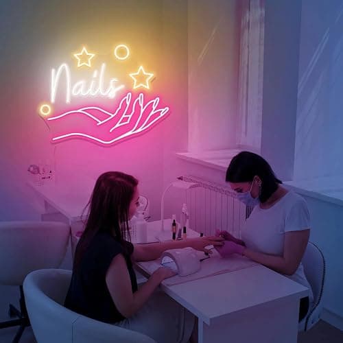 Nails Neon Sign, Nail Salon Neon Sign, Salon LED Light, Beauty Salon Decor, Manicure Station Lighting, Custom Nail Art Sign, Salon Grand Opening Gift, Gift for Nail Techs thumbnail 2