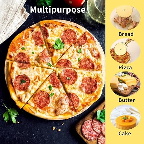 Berglander Pizza Wheel, Gold Titanium Plating Stainless Steel Pizza Cutter, Super Sharp Pizza Slicer With Titanium Gold Plating, Pastry Cutter, Easy to Clean And Stored thumbnail 7