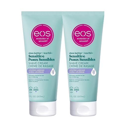 eos Shea Better Shave Cream - Sensitive Skin, Fragrance free, Shea Butter, Aloe Vera, Moisturizing, Shaving Cream for Women, eos Shave Cream, 7 fl oz, 2-Pack - Image 1