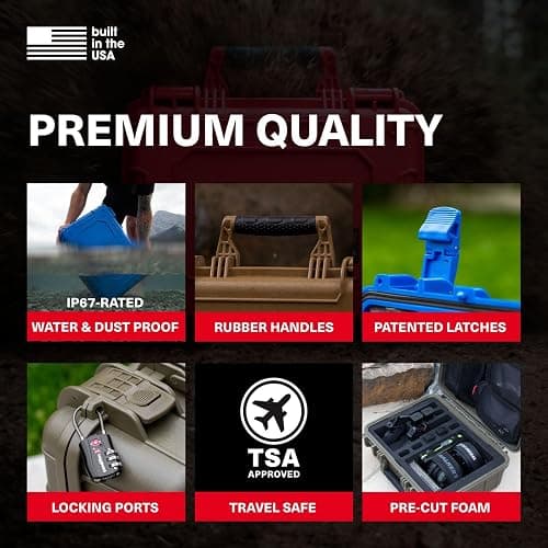 Condition 1 16" Pistol Case, Model 179, Heavy Duty Waterproof Hard Gun Case | With Slot Mag, Waterproof Hard Gun Case, TSA Approved Latches, GORE-TEX Automatic Air Valve, 16" x 13" x 6.86", Made in USA thumbnail 3