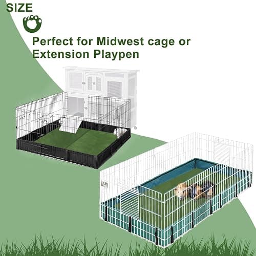 FULUE 2 Pack Guinea Pig Bedding Fleece Cage Liner 48x24 for Midwest Guinea Pig Cage Amazon Guinea Pig cage Accessories Rabbit Playpen 48" L x 48" W (2PCS) thumbnail 5
