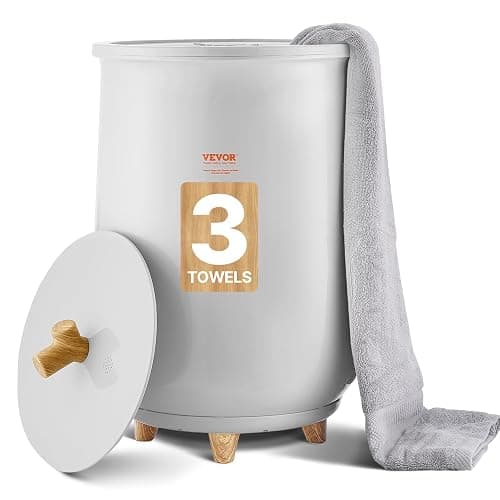 VEVOR Towel Warmers for Bathroom, Towel Warmer Bucket Auto Shut Off for Spa Fits up to 3 Oversized Towels, Blankets, Clothes, Bathrobes, PJ's and More, Gray - Image 1