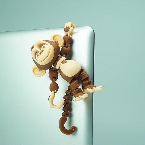 Xonery 3D Printed Monkey Kids Toy Articulated Animal Figurine Executive Desk Toys, Festive Holiday Desk Decor,Mini Play Ornament,Easter Basket Stuffers Gifts(Banana Brown) thumbnail 4