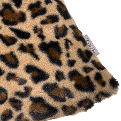 AGOKABA Leopard Print Faux Fur Throw Pillow Covers, 12x20 Inch, Set of 2, Soft Plush Animal Print Decorative Lumbar Cushion Cases for Sofa Bed Chair | Safari-Inspired Decor in Warm Terracotta Brown thumbnail 4