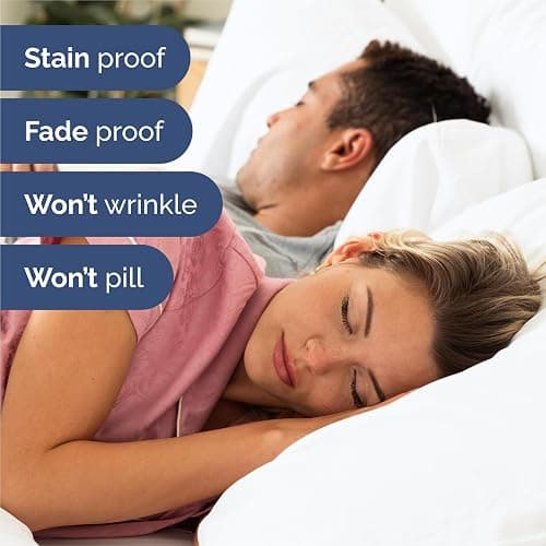 King 6 Piece Sheet Set - Comfy Breathable & Cooling - Ultra Soft Hotel Luxury Bedding Set with 8-16 Inch Deep Pockets - 1 Flat & 1 Fitted Sheet & 4 Pillowcases - Cozy, Wrinkle Free & Easy Care - White thumbnail 5