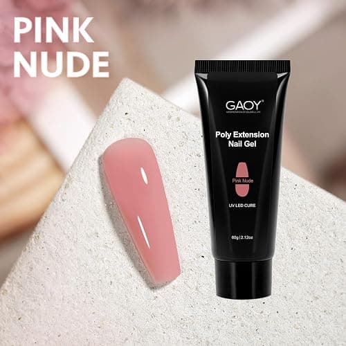 GAOY Poly Gel, 60g Nail Extension Gel, Pink Nude Builder Enhancement for Beginner & Professional Nail Art Salon DIY at Home thumbnail 5