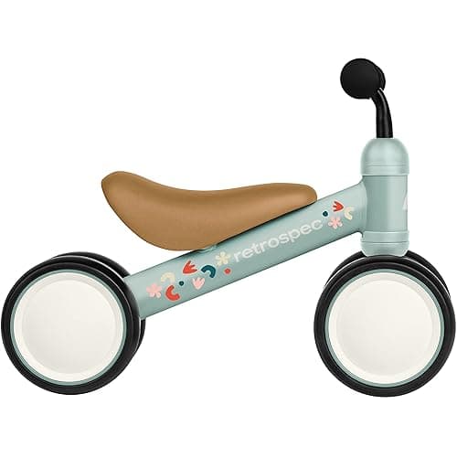Retrospec Cricket Baby Walker Balance Bike with 4 Wheels for Ages 12-24 Months - Baby Toys & Toddler Toys for 1 Year Olds - Ride On Bicycle - Boys & Girls - Matcha Bloom - One Size thumbnail 5