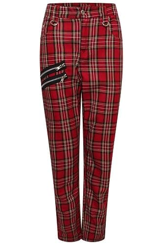 Ro Rox Check Trousers Unisex Plaid Tartan Pants Emo Punk Gothic Tapered - Image 1