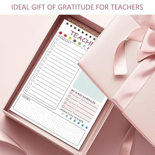 Teacher To Do List Notepad, 8.3x5.8 Inch Teacher Notepad, Spiral Checklist Notebook for Class Schedules, Daily Planner, School Tasks and Goal Setting (Pink) thumbnail 7