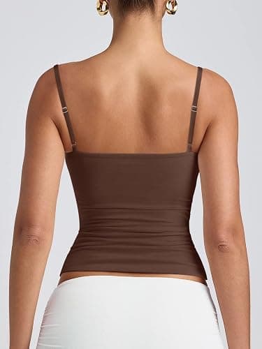 PINKMSTYLE Women's Basic Double Lined Scoop Neck Tank Tops Adjustable Cami Tank Summer Sleeveless Tops thumbnail 6